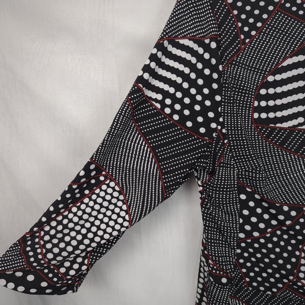 Rekucci 3/4 Sleeve Polka Dot Midi Dress - Picture 4 of 5